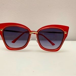 Bold red retro sunglasses